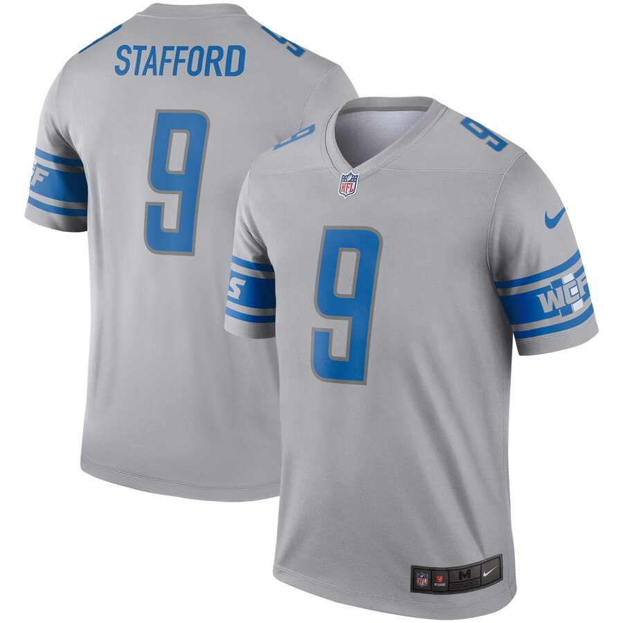Men's Detroit Lions Matthew Stafford Nike Gray Inverted Legend Jersey