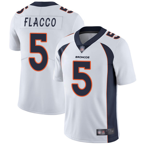 Men's Denver Broncos #5 Joe Flacco White Vapor Untouchable Limited NFL Stitched Jersey