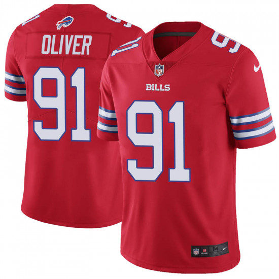 Men's Buffalo Bills #91 Ed Oliver Red Vapor Untouchable Limited Stitched NFL Jersey