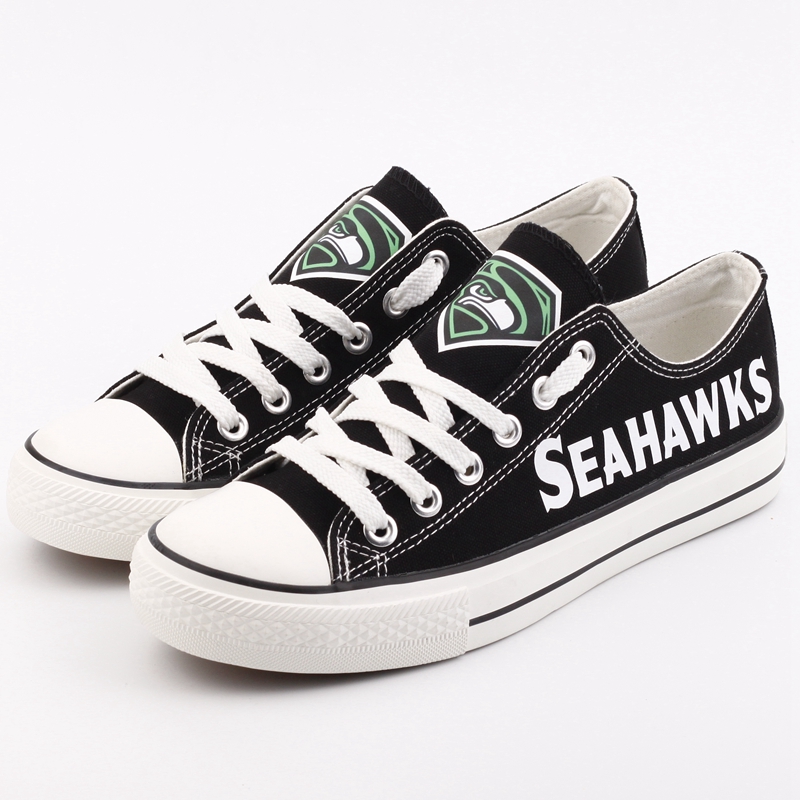 All Sizes NFL Seattle Seahawks Repeat Print Low Top Sneakers 007