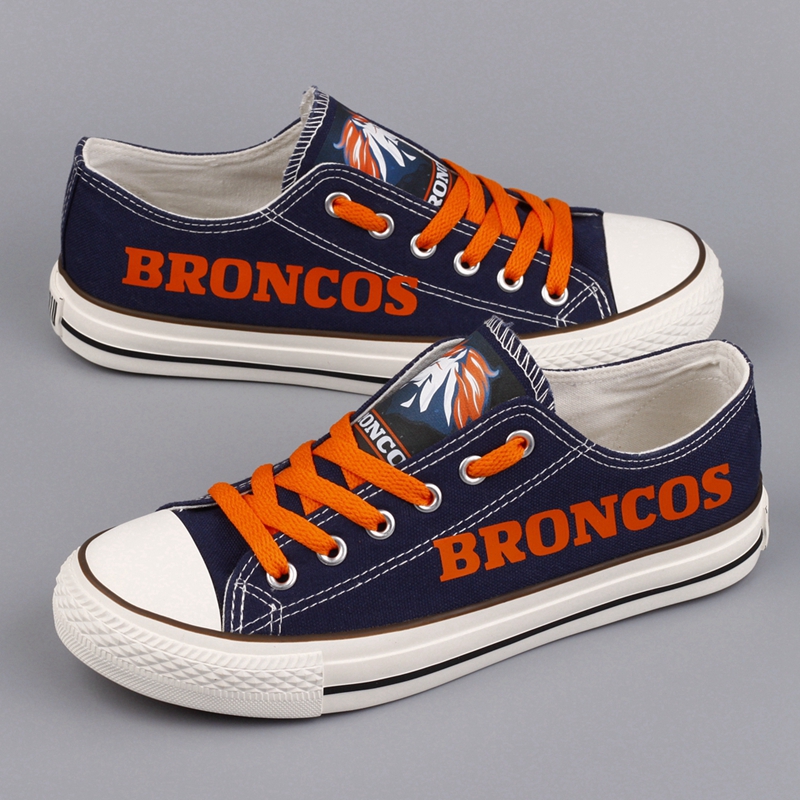 Women Or Youth NFL Denver Broncos Repeat Print Low Top Sneakers 003
