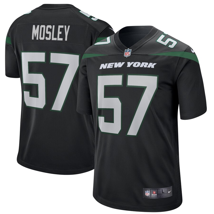 Men's New York Jets #57 C.J. Mosley Black Stitched NFL Jersey