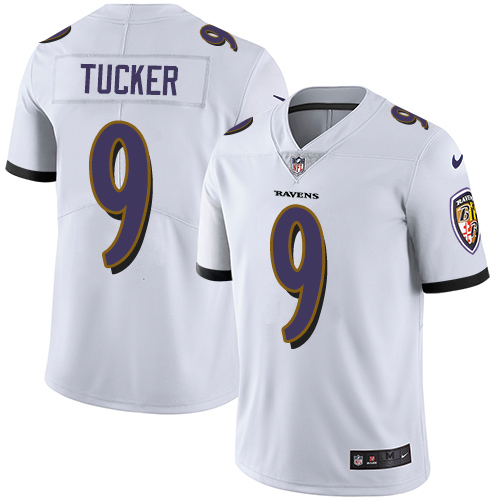 Men's Baltimore Ravens #9 Justin Tucker White NFL Vapor Untouchable Limited Jersey
