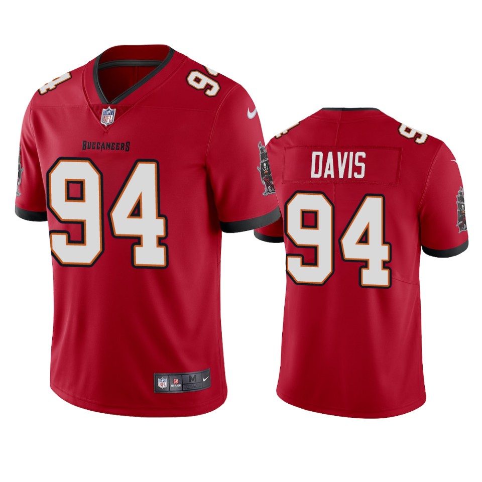 Men's Tampa Bay Buccaneers #94 Khalil Davis 2020 Red Vapor Untouchable Limited Stitched NFL Jersey