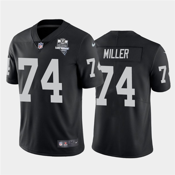 Men's Oakland Raiders Black #74 Kolton Miller 2020 Inaugural Season Vapor Limited Stitched NFL Jersey