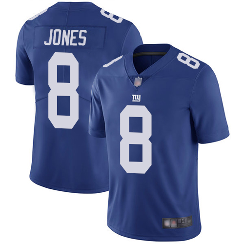 Men's New York Giants #8 Daniel Jones Blue Vapor Untouchable Limited Stitched NFL Jersey