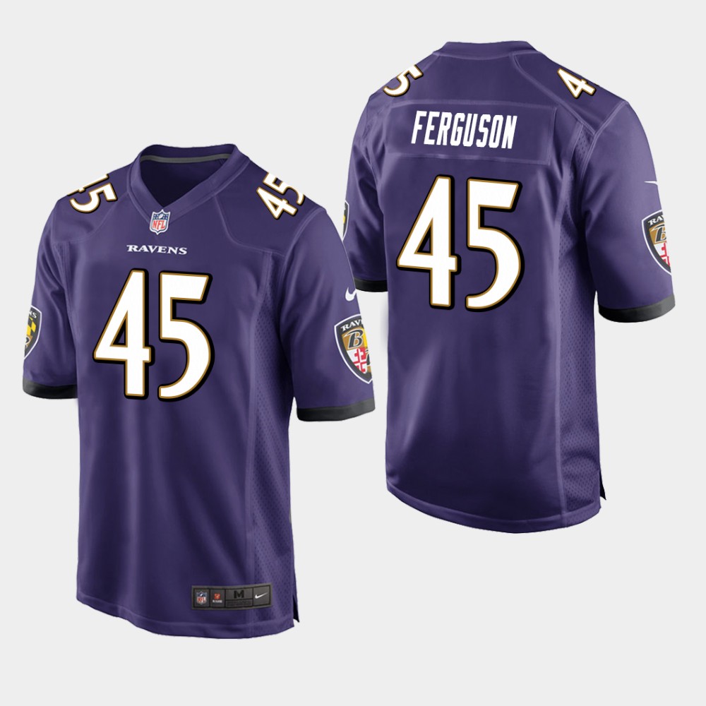 Men's Baltimore Ravens #45 Jaylon Ferguson Purple NFL Jersey