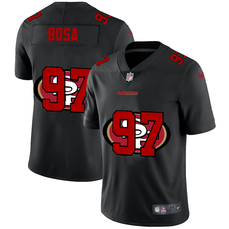 Men's San Francisco 49ers #97 Nick Bosa Black Shadow Logo Limited Stitched NFL Jersey