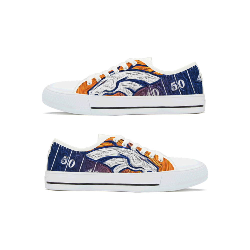 Men's Denver Broncos Low Top Canvas Sneakers 004