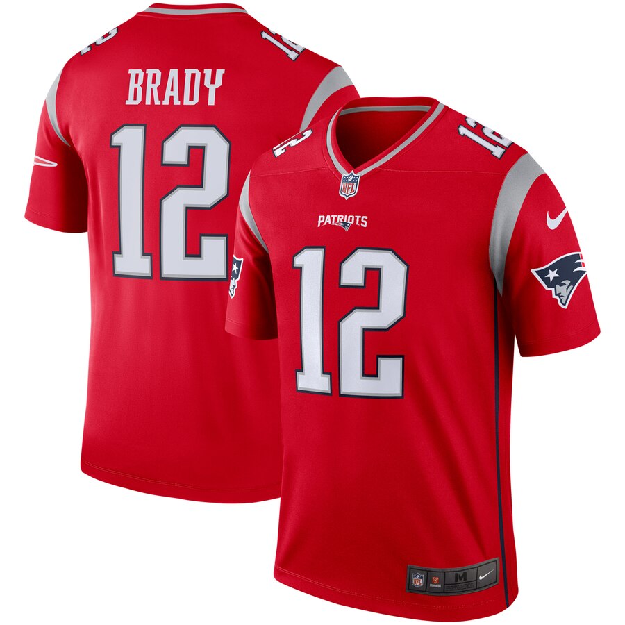 Men's New England Patriots #12 Tom Brady Red Inverted Legend Stitched NFL Jersey