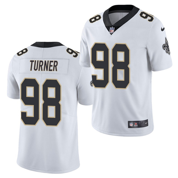 Men's New Orleans Saints #98 Payton Turner 2021 NFL Draft White Limited Stitched Jersey