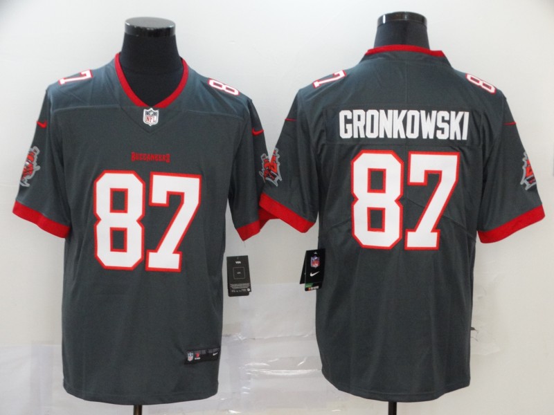 Men's Tampa Bay Buccaneers #87 Rob Gronkowski 2020 Grey Vapor Untouchable Limited Stitched NFL Jersey