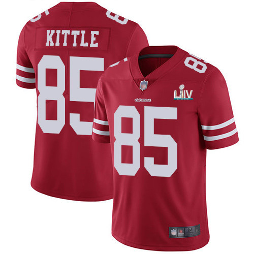 Men's San Francisco 49ers #85 George Kittle Red Super Bowl LIV Vaper Untouchable Limited Stitched NFL Jersey