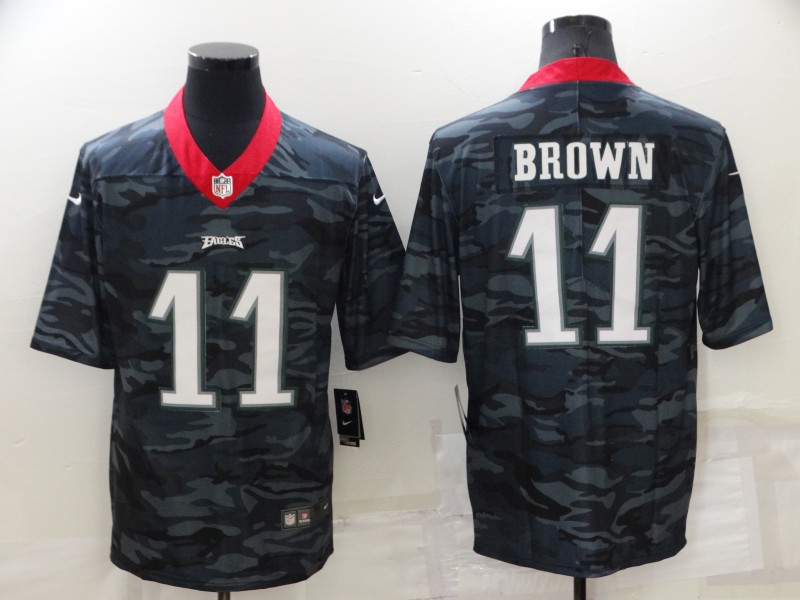 Men's Philadelphia Eagles #11 A. J. Brown Camo Limited Stitched Jersey