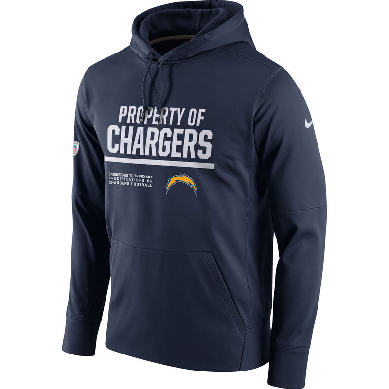 Men's Los Angeles Chargers Nike Navy Circuit Property Of Performance Pullover Hoodie