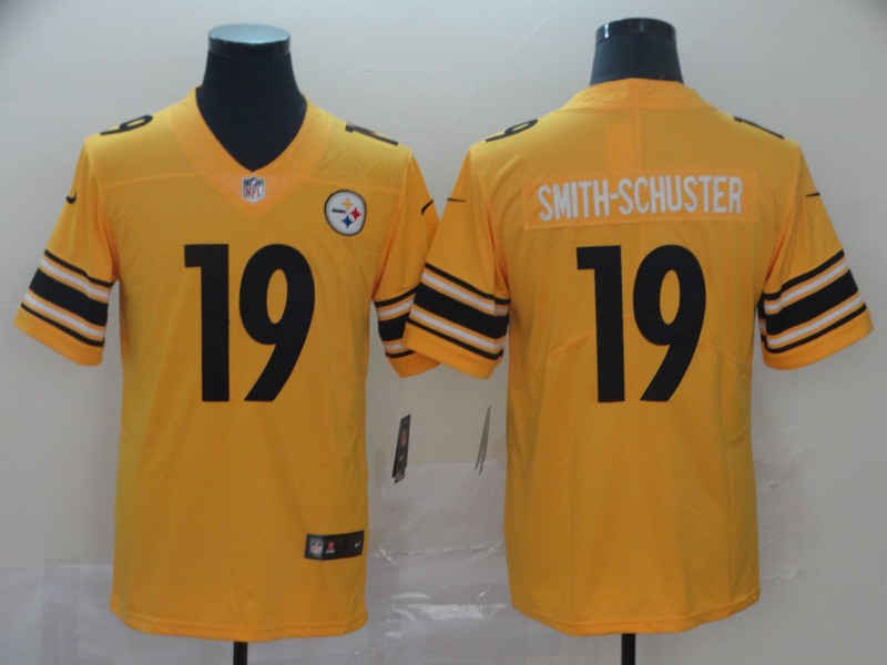 Men's Pittsburgh Steelers #19 JuJu Smith-Schuster Gold Inverted Legend Stitched NFL Jersey