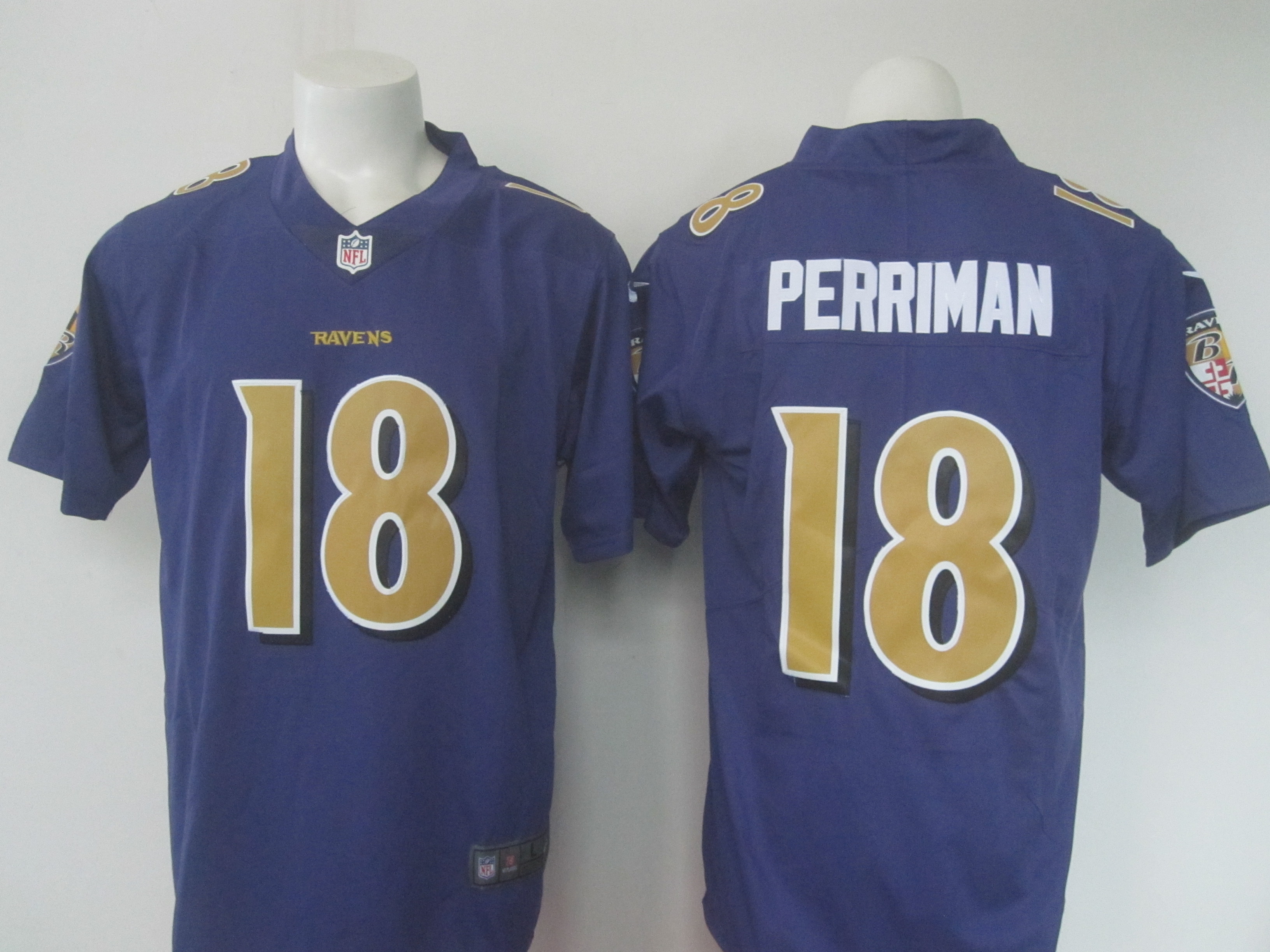 Men's Nike Ravens #18 Breshad Perriman Purple Limited Rush NFL Jersey