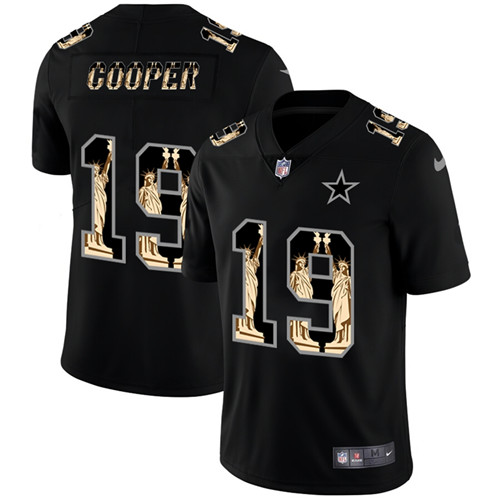 Men's Dallas Cowboys #19 Amari Cooper 2019 Black Statue Of Liberty Limited Stitched NFL Jersey