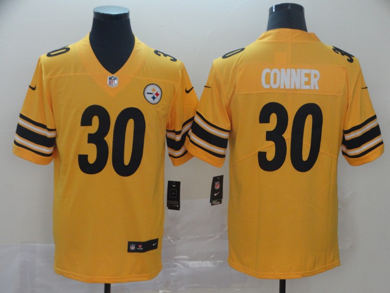 Men's Pittsburgh Steelers #30 James Conner 2019 Gold Inverted Legend Stitched NFL Jersey