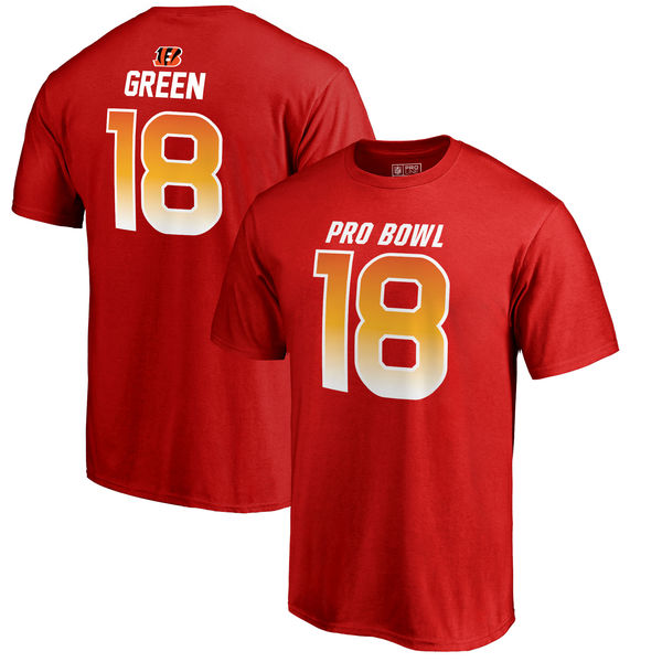 Bengals A.J. Green AFC Pro Line 2018 NFL Pro Bowl Red T-Shirt