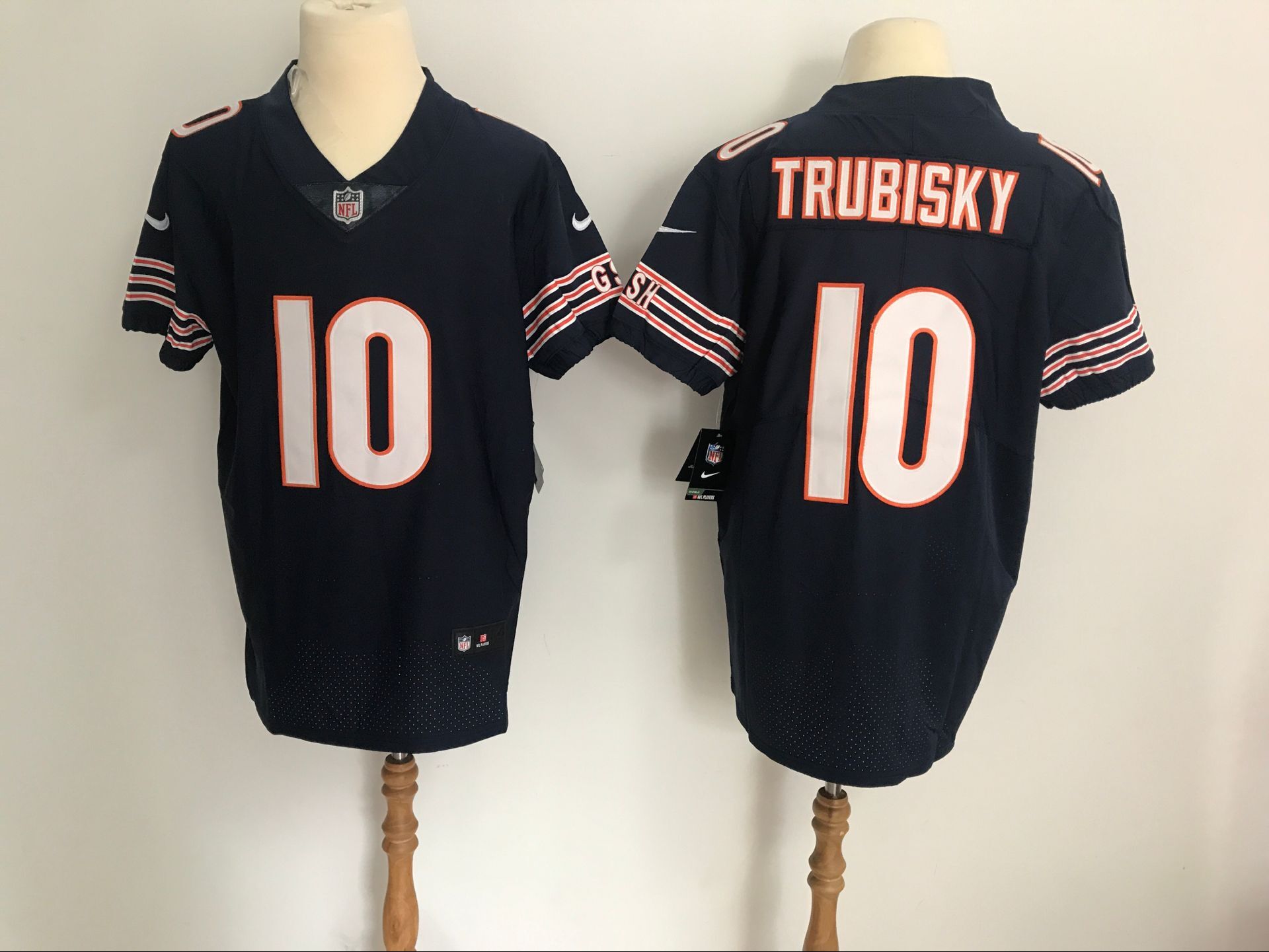 Men's Chicago Bears #10 Mitchell Trubisky Black Vapor Untouchable Elite Stitched NFL Jersey