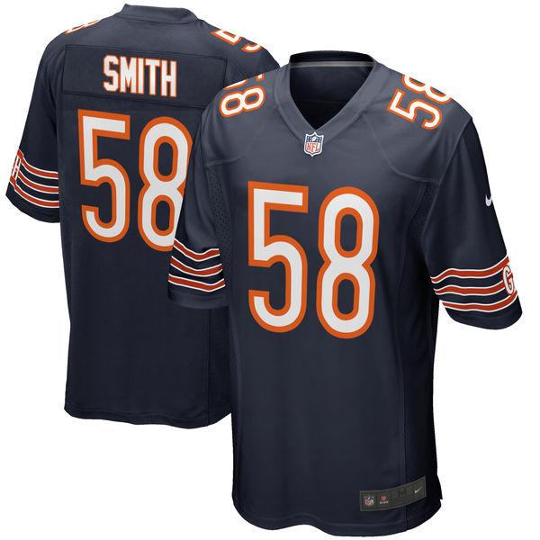 Men's Chicago Bears #58 Roquan Smith Navy 2018 NFL Draft First Round Pick Game Jersey