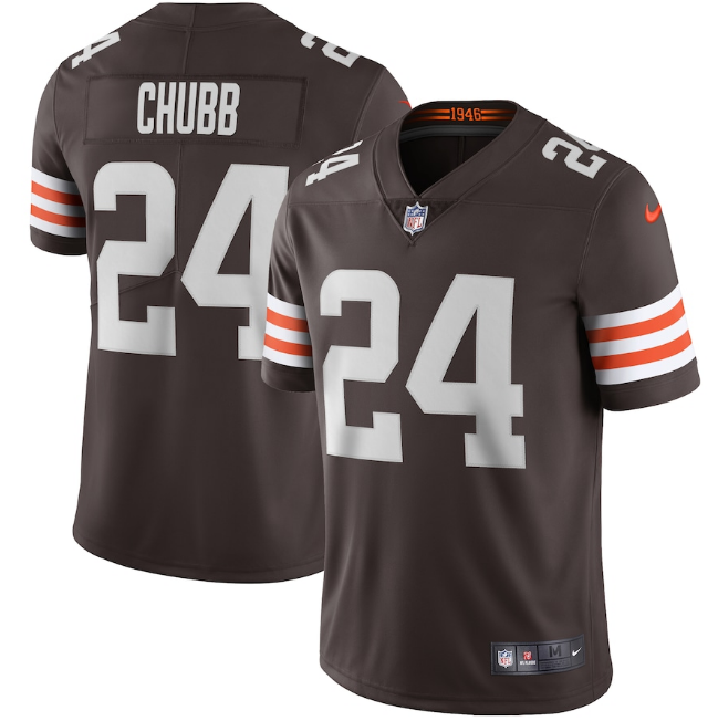 Men's Cleveland Browns #24 Nick Chubb New Brown Vapor Untouchable Limited NFL Stitched Jersey
