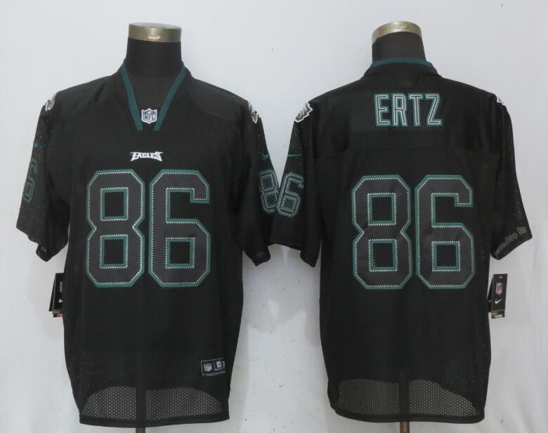 Men's Philadelphia Eagles #86 Zach Ertz Black Lights Out Elite Stitched NFL Jersey