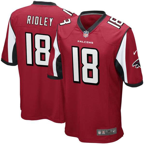 Men's Atlanta Falcons #18 Calvin Ridley Red 2018 NFL Draft First Round Pick Game Jersey