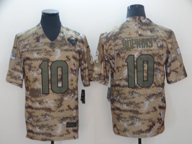 Men's Texans #10 DeAndre Hopkins 2018 Camo Salute to Service Limited Stitched NFL Jersey
