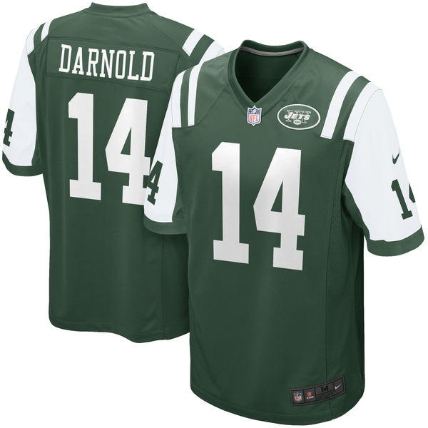 Men's New York Jets #14 Sam Darnold Green 2018 NFL Draft First Round Pick Game Jersey