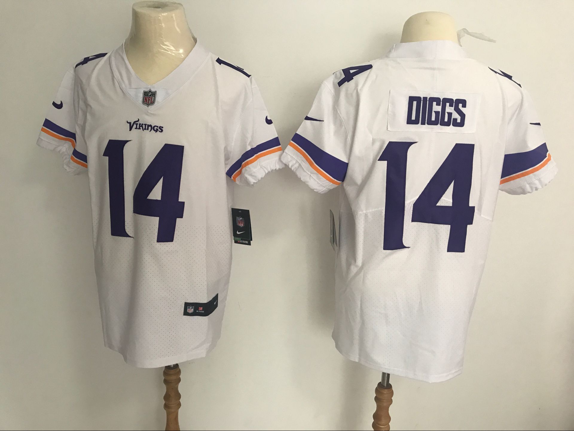 Men's Minnesota Vikings #14 Stefon Diggs White Vapor Untouchable Elite Stitched NFL Jersey