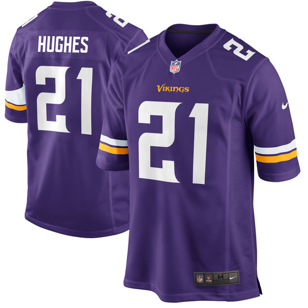 Men's Minnesota Vikings #21 Mike Hughes Purple 2018 NFL Draft First Round Pick Game Jersey
