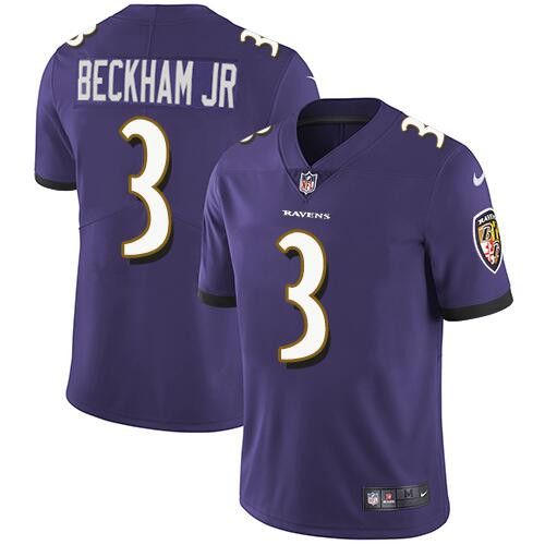 Men's Baltimore Ravens #3 Odell Beckham Jr. Purple Vapor Untouchable ...
