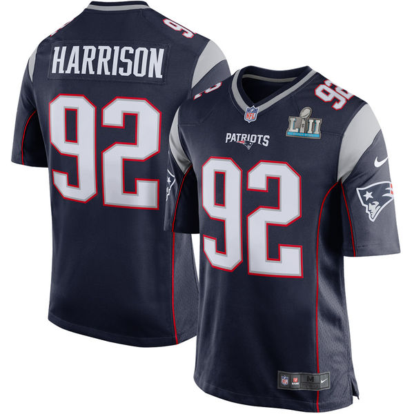 Men's New England Patriots James Harrison Navy Super Bowl LII Bound Game Jersey