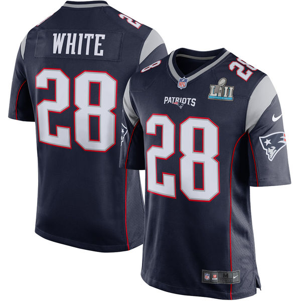 Men's New England Patriots James White Nike Navy Super Bowl LII Bound Game Jersey