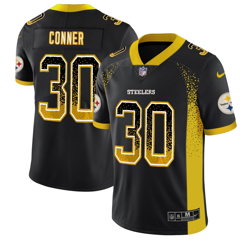 Men's Pittsburgh Steelers #30 James Conner Black 2018 Drift Fashion Color Rush Limited Stitched NFL Jersey