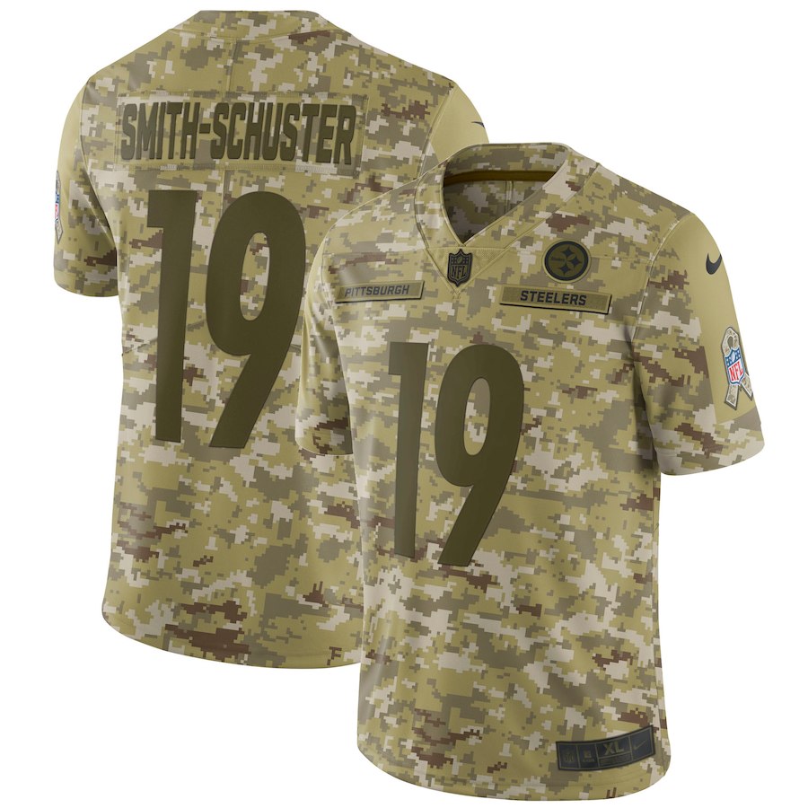 Men's Steelers #19 JuJu Smith-Schuster 2018 Camo Salute to Service Limited Stitched NFL Jersey