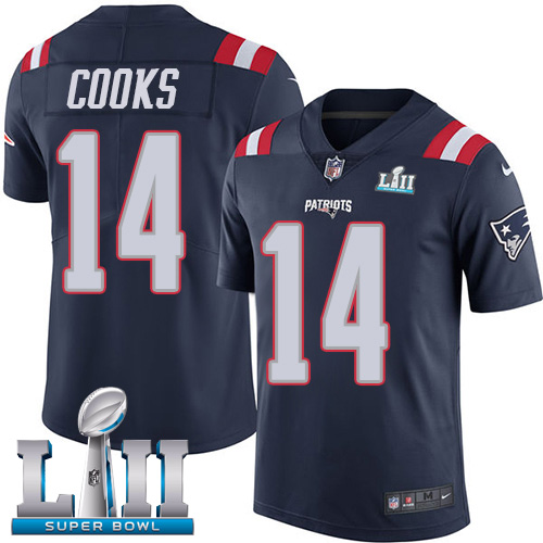 Men's New England Patriots # 14 Brandin Cooks Black Super Bowl LII Bound Game Jersey