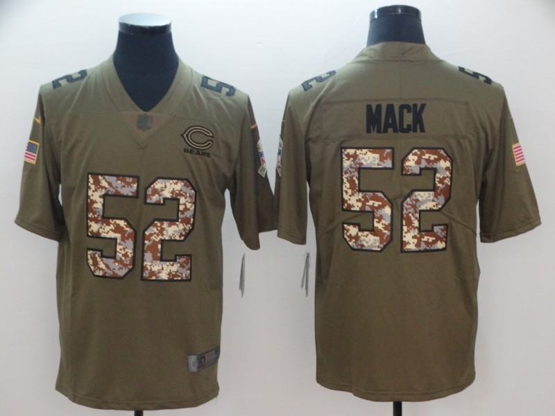 Men's Bears #52 Khalil Mack Green Salute to Service Limited Stitched NFL Jersey