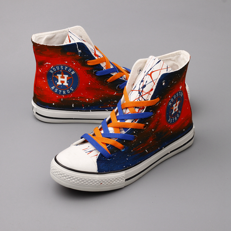 Women and Youth MLB Houston Astros Repeat Print High Top Sneakers 008