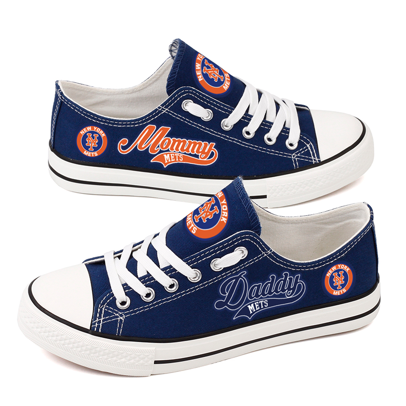 Women and Youth MLB New York Mets 2018 Champions Repeat Print Low Top Sneakers 003