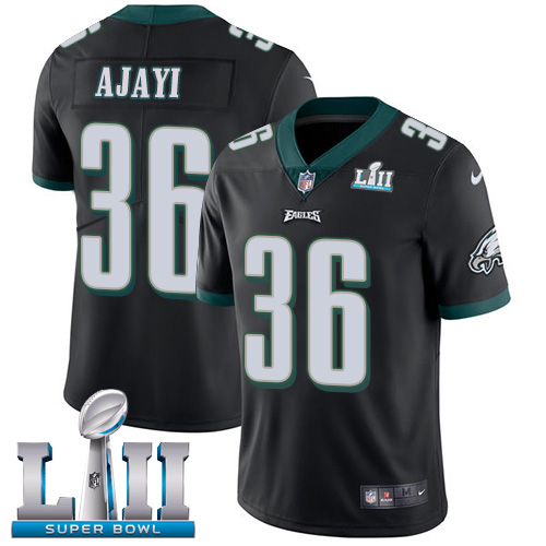 Men's Philadelphia Eagles #Jay Ajayi Black Super Bowl LII Game Stitched NFL Jersey