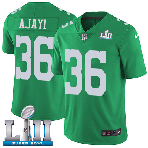 Men's Philadelphia Eagles #Jay Ajayi Green Super Bowl LII Game Stitched NFL Jersey
