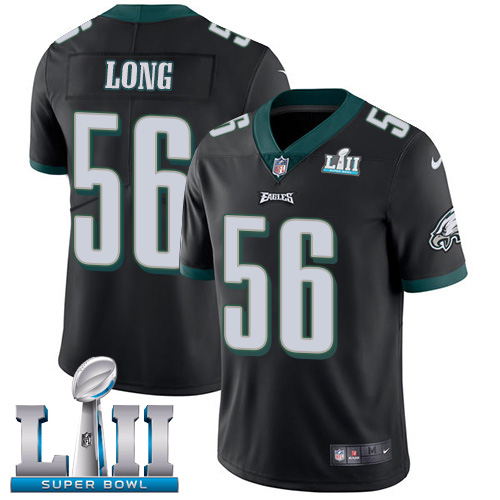 Men's Philadelphia Eagles #56 Chris Long Black Super Bowl LII Bound Game Event Stitched NFL Jersey