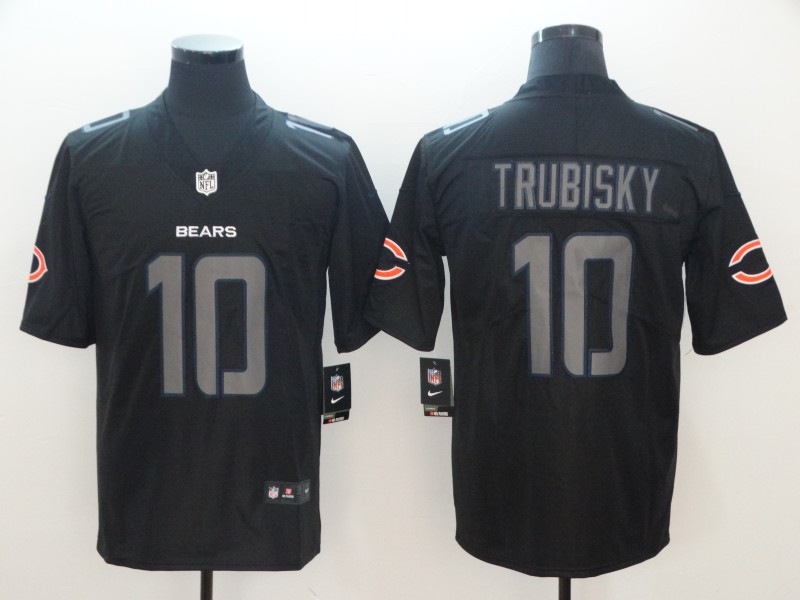 Men's Bears #10 Mitchell Trubisky 2018 Black Impact Limited Stitched NFL Jersey