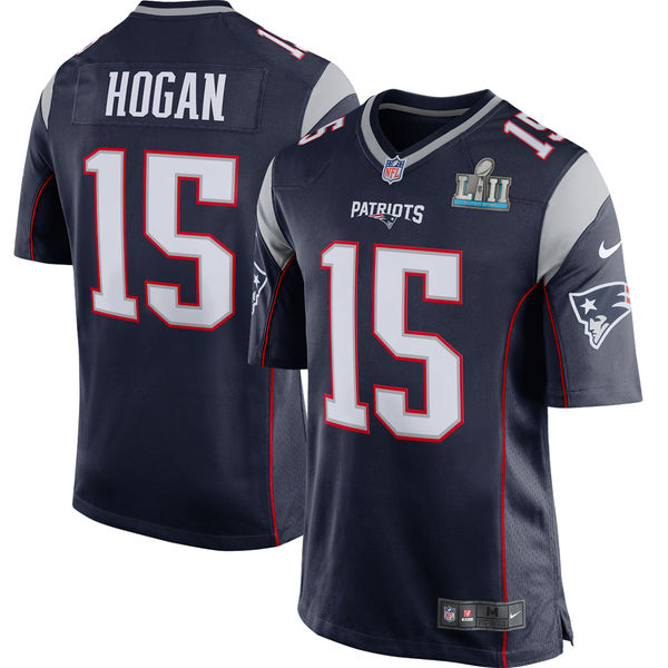 Men's New England Patriots Chris Hogan Navy Super Bowl LII Bound Game Jersey