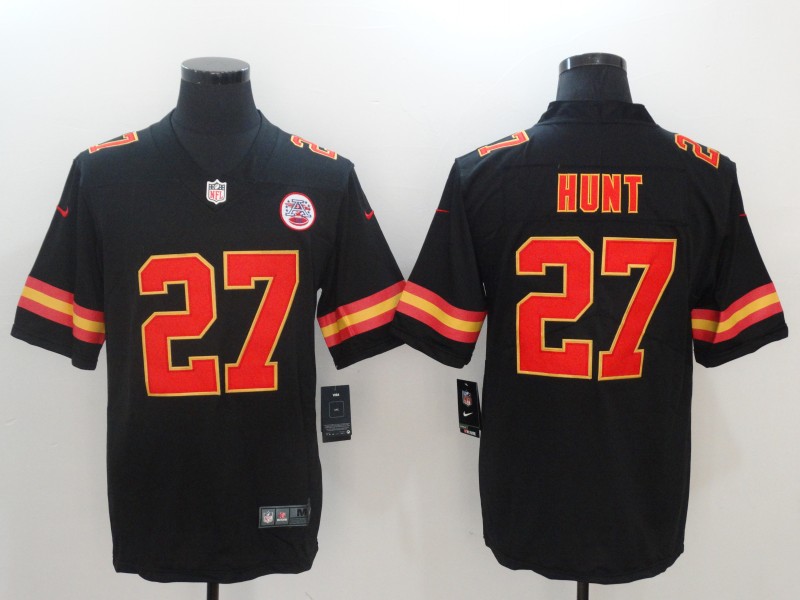 Men's Chiefs #27 Kareem Hunt Black Vapor Untouchable Limited Stitched NFL Jersey