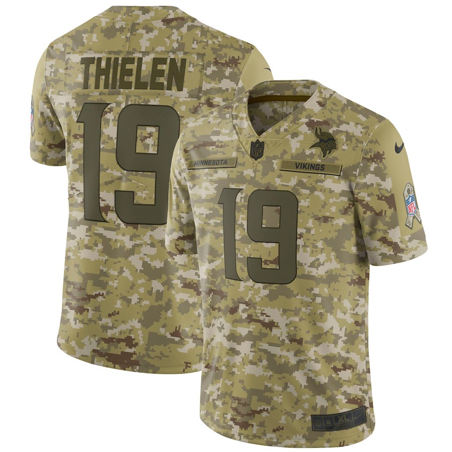 Men's Vikings #19 Adam Thielen 2018 Camo Salute to Service Limited Stitched NFL Jersey