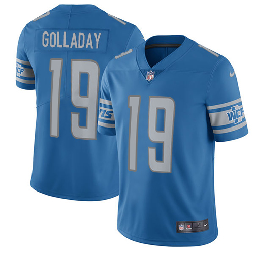 Men's Lions #19 Kenny Golladay Blue Vapor Untouchable Limited Stitched NFL Jersey